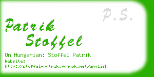 patrik stoffel business card